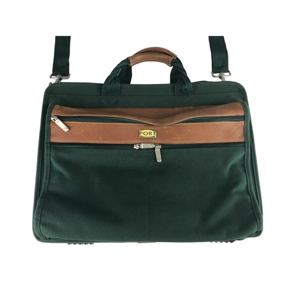 PORT Mens Green Brown Protection System Laptop Sleeve Messenger Bag - Picture 2 of 11
